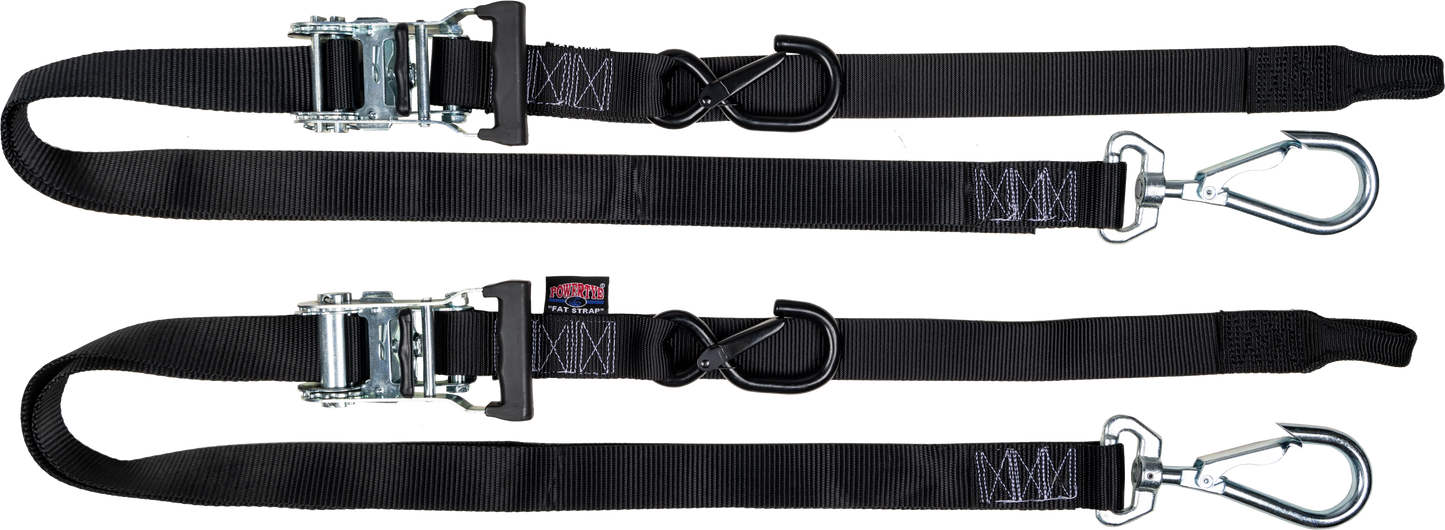 Tie Down Rat Sec Hooks/Swivel 1.5"X6' Blk/Blk W/Storage Bag