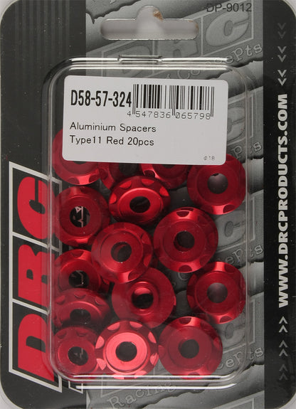 Aluminum Spacers Type 11 Red M6x12mm 20/Pk