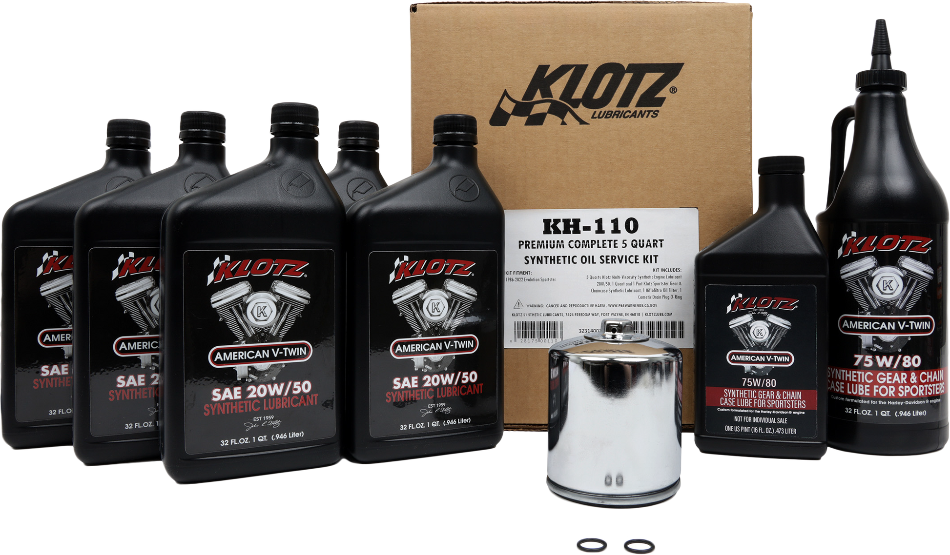 Premium Harley Davidson 5qt Synthetic Oil Change Kit