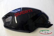 CARBONVANI - DUCATI MONSTER M1100 / M796 / M696 CARBON FIBER LH FUEL TANK SIDE PANEL WITH FRAME AND MESH - OLD LOGO