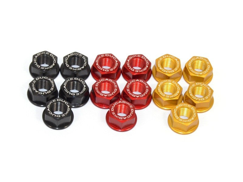 DBK Special Parts (Ducabike) Flange Nuts for Small Hub Ducati Single Sided Swingarms and Nuts for Sprocket for Ducati 999/749 and Scrambler (set of 5)