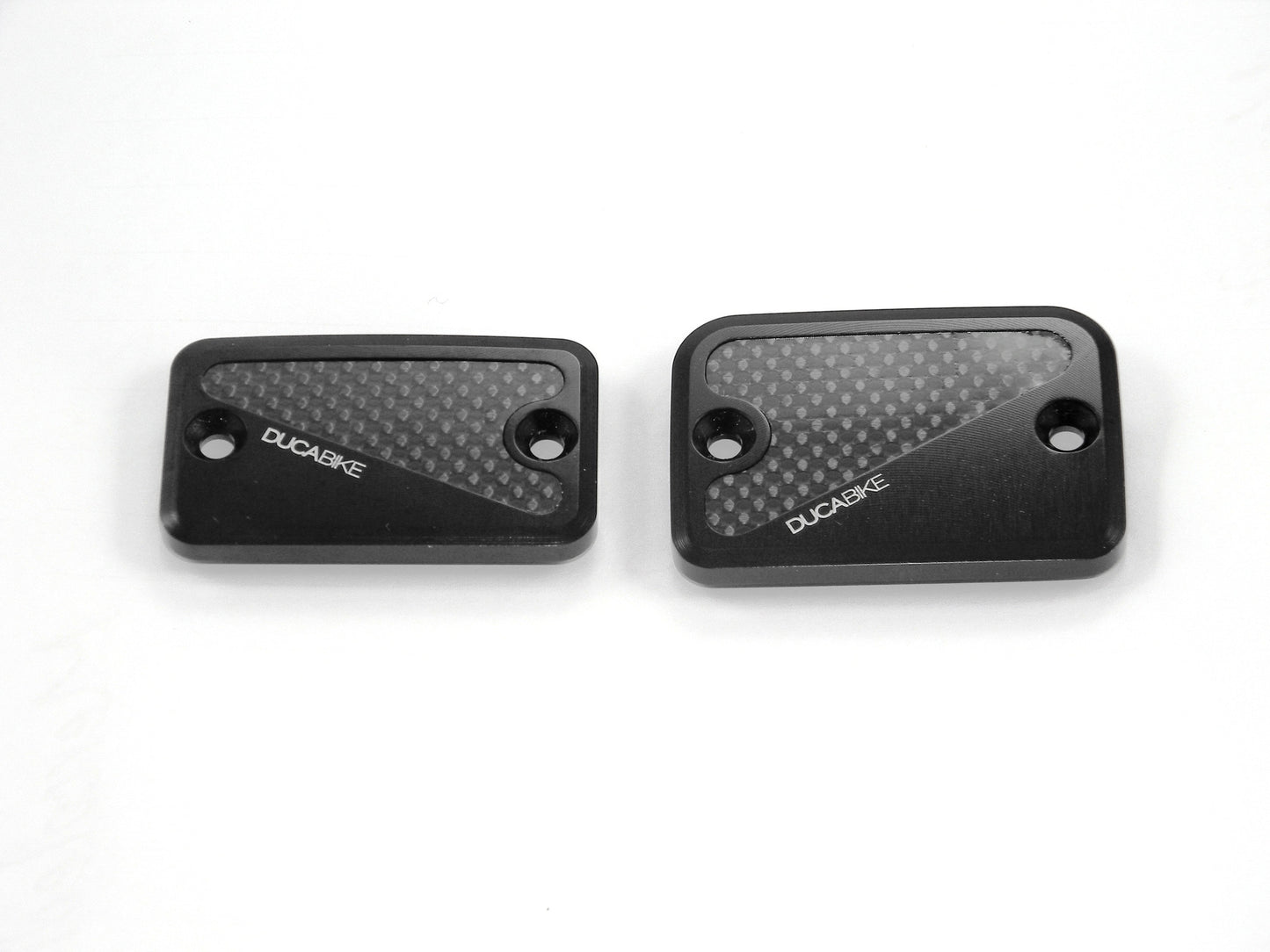 DBK Special Parts (Ducabike) Billet Front Brake & Clutch Reservoir Caps for the Ducati Hypermotard 796, & Monster 695/696/796/S2R 800