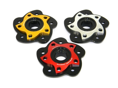 DBK Special Parts (Ducabike) Dual Color 5 Hole Rear Sprocket Hub Flange Carrier for the Ducati 748/916/996/998  Monster 796/1100/S2R/S4R/S4RS  Hypermotard 796/1100/821/939  and Multistrada 1000/1100