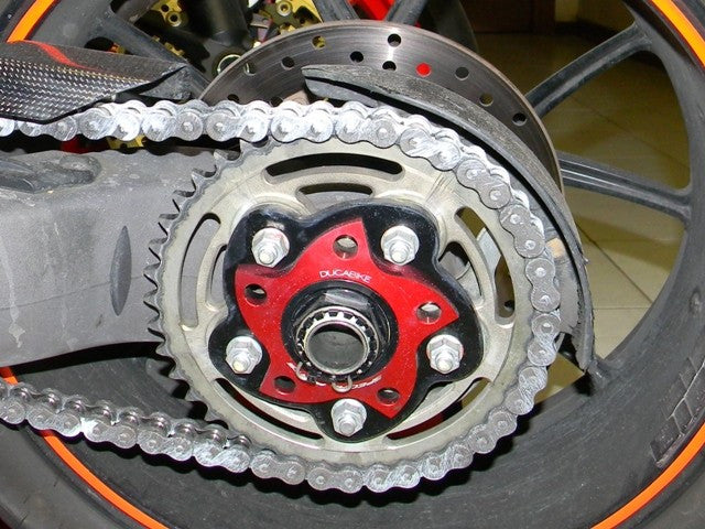 DBK Special Parts (Ducabike) Dual Color 5 Hole Rear Sprocket Hub Flange Carrier for the Ducati 748/916/996/998  Monster 796/1100/S2R/S4R/S4RS  Hypermotard 796/1100/821/939  and Multistrada 1000/1100