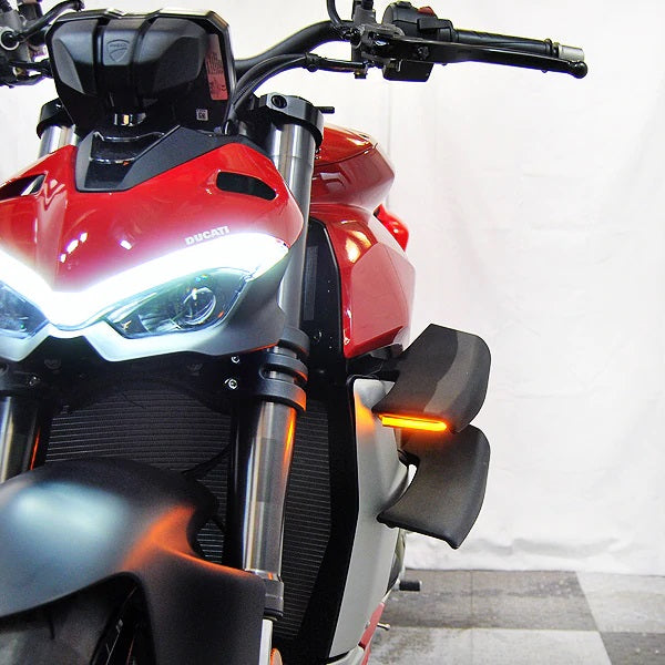New Rage Cycles (NRC) Winglet Front Turn Signals for the Ducati Streetfighter V4 / V2