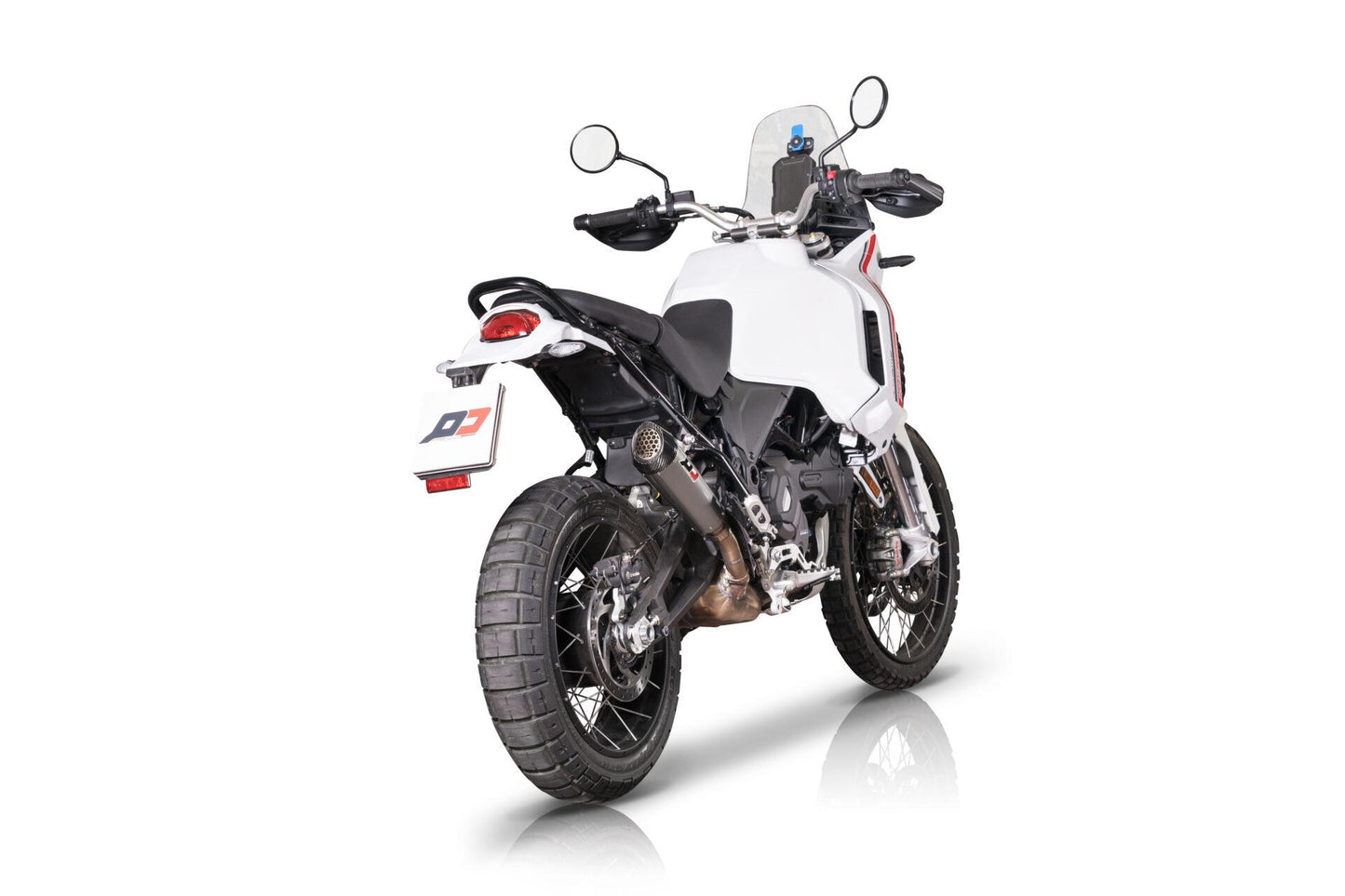 QD Exhaust Tri-cone Titanium/Carbon Slip-on Exhaust for the Ducati DesertX