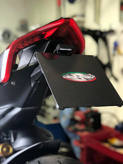 Carbonvani - Ducati Panigale / Streetfighter V4 / V2 / S / R / Speciale Carbon Fiber Licence Plate Holder - Euro Version
