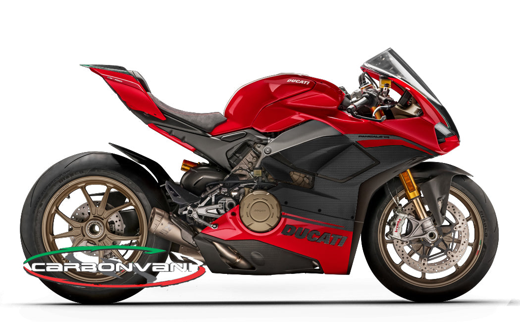 Carbonvani - Ducati Panigale V4 / S / Speciale "RED" Design Carbon Fiber Full Fairing Kit - ROAD VERSION (8 pieces)