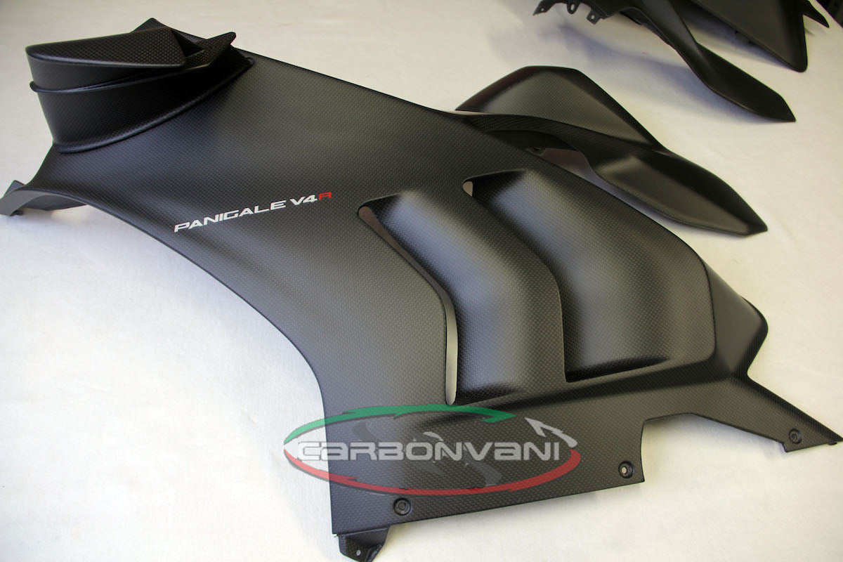 Carbonvani - Ducati Panigale V4 R / 2020+ V4 / S Carbon Fiber Full Fairing Kit with Winglets -R STYLE DECALS - ROAD VERSION (10 pieces)