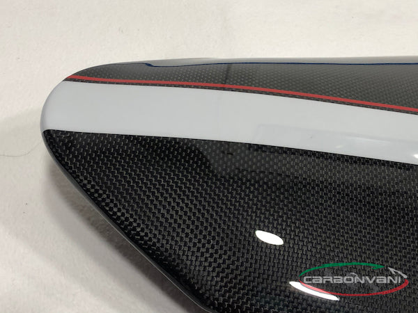 CARBONVANI - DUCATI XDIAVEL CARBON FIBER "LINE WHITE" ROUNDED TWIN TAIL (Solo Seat cowl)