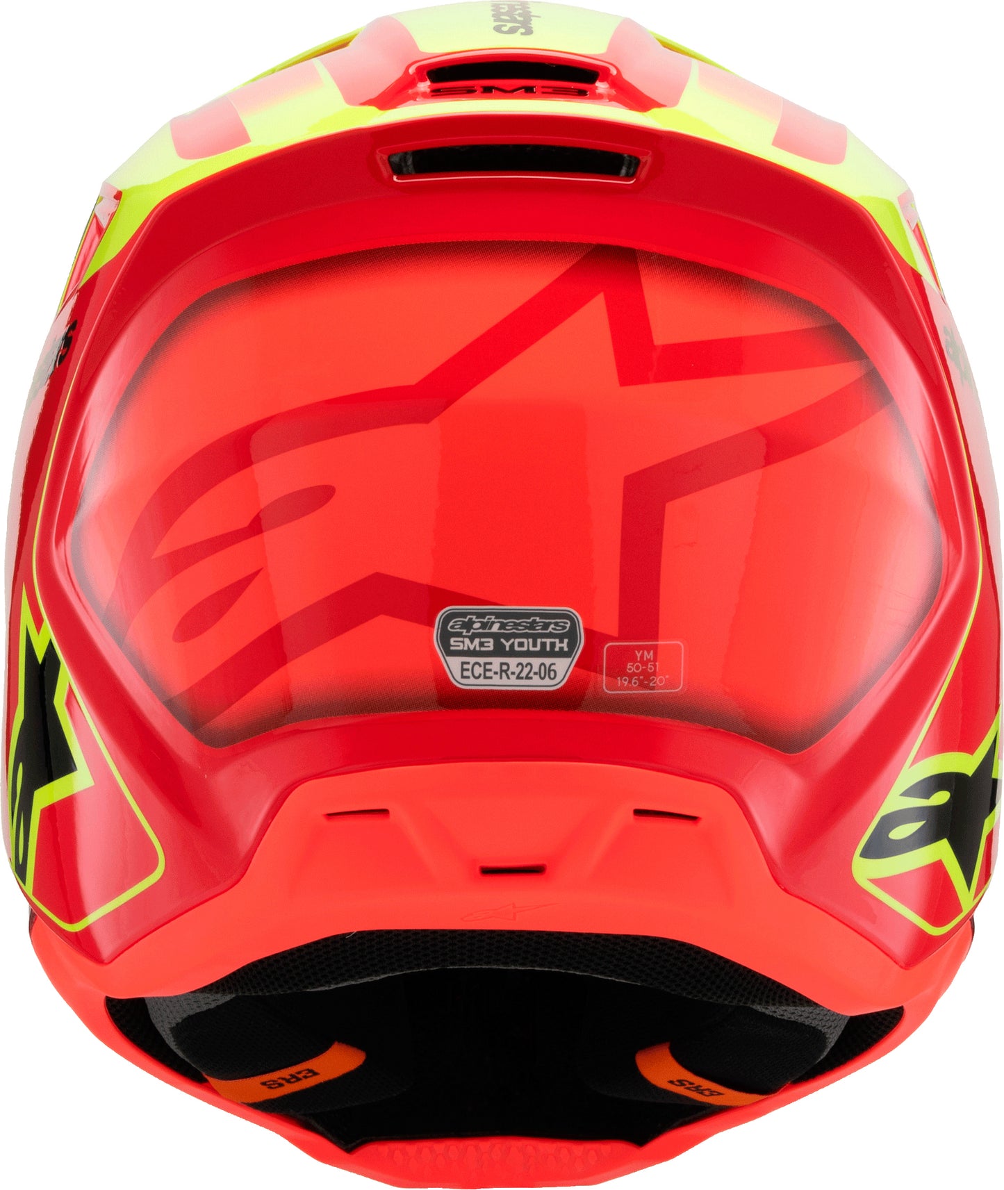 Sm3 Youth Fray Helmet Rd/Ylw Fluo/Blk Ym