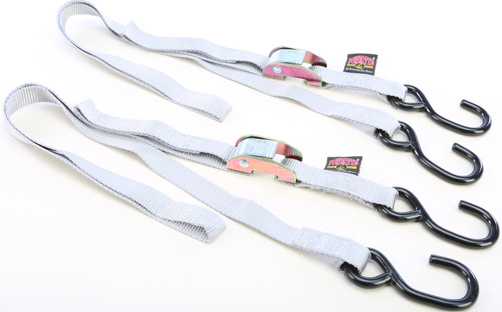 Tie Down Cam S Hook 1"X5.5' Silver Pair