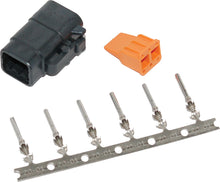 Deutsch Dtm 6 Pin Black Plug W/6 Trmnls/Wdglck Hd74116 98bk