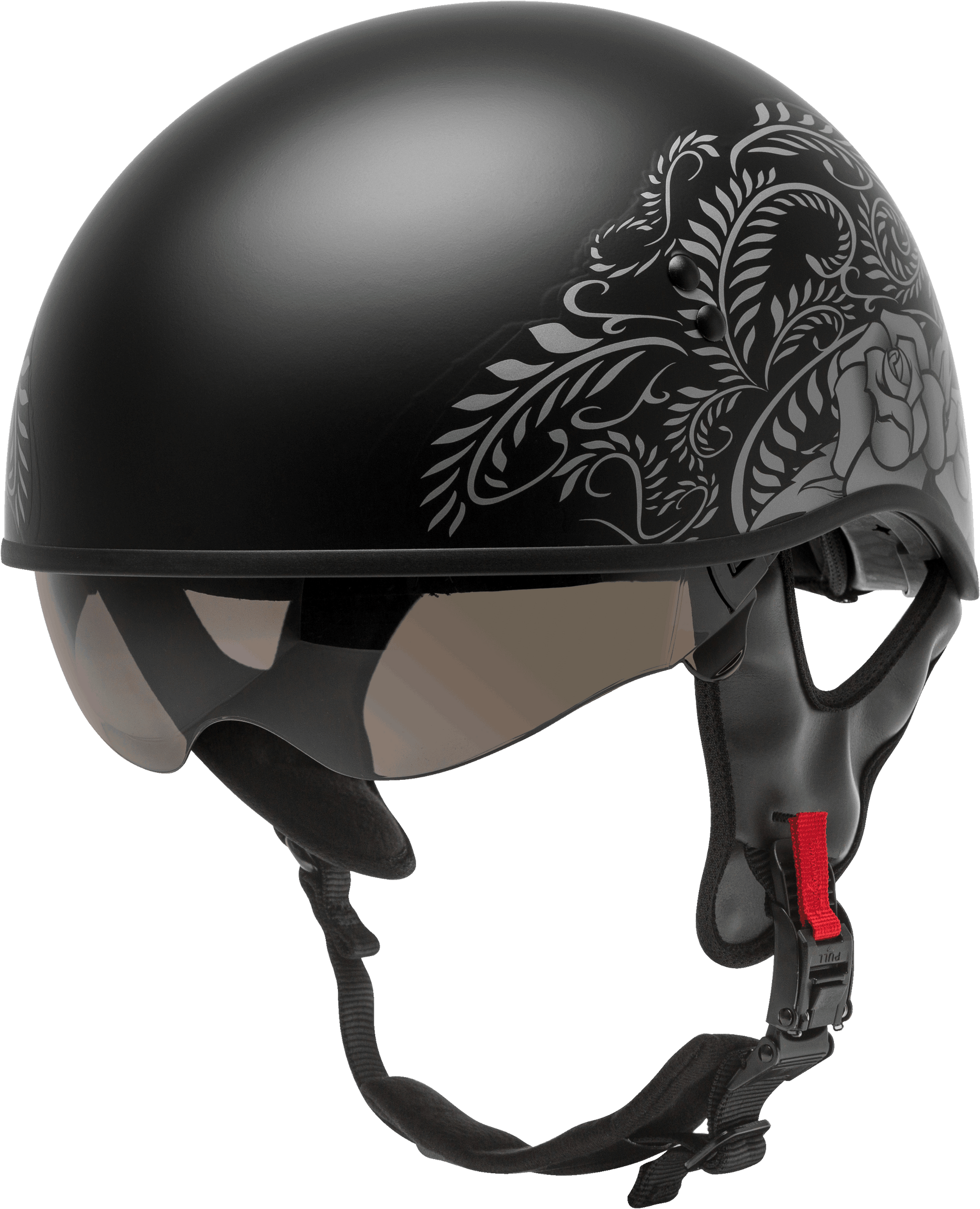 Hh 65 Half Helmet Rose Naked Matte Black/Silver Xl