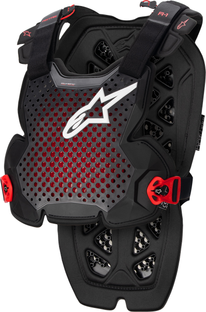 A 1 Chest Protector Anthracite/Black/Red  Md/Lg