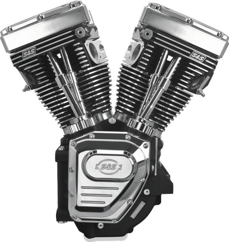 S&S Cycle 99-06 BT T124LC Long Block Engine w/ 585 Cam - Wrinkle Black