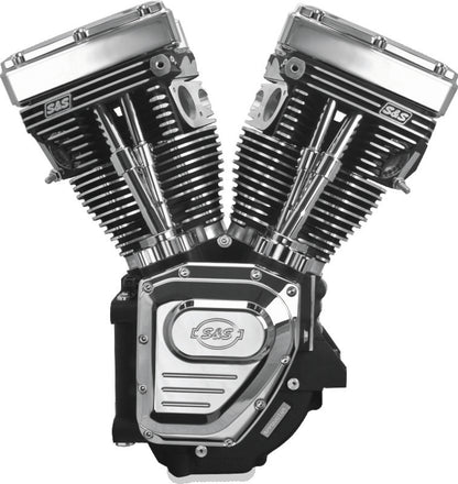 S&S Cycle 99-06 BT T124LC Long Block Engine w/ 585 Cam - Wrinkle Black