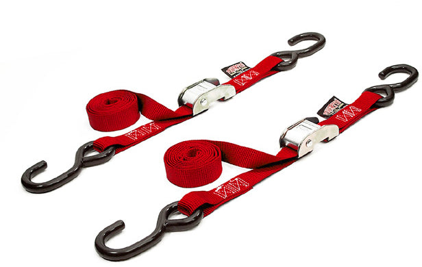 Tie Down Cam S Hook 1"X5.5' Red Pair