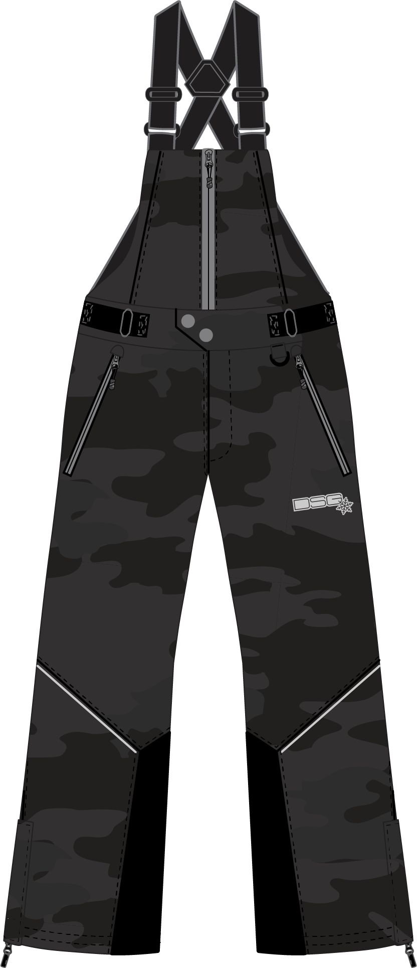 Craze 5.0 Bib Charcoal Camo 1x