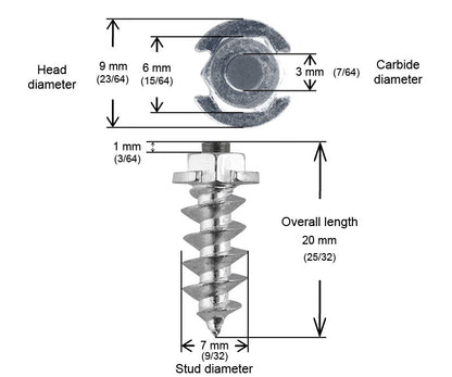 18mm Shoudler Screw Studs Qty 150