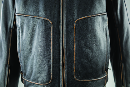 Kuryakyn Leather By River Road Hoodlum Vintage Leather Jacket Black - Small