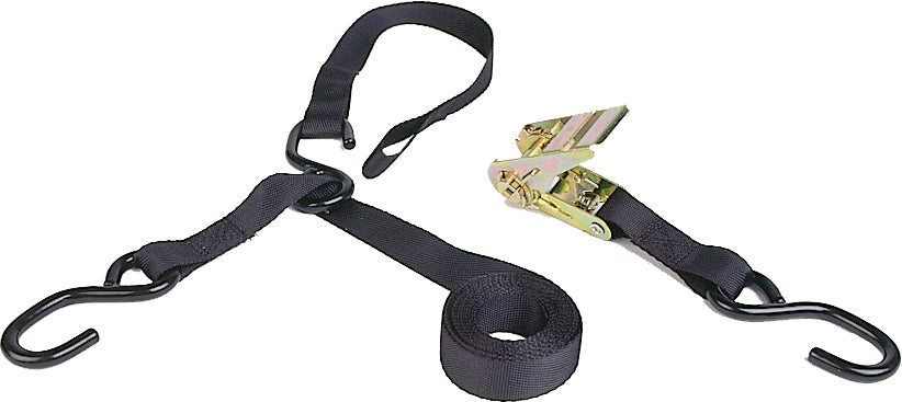 Triple Hook Ratchet Tie Down 8' W/Soft Hook