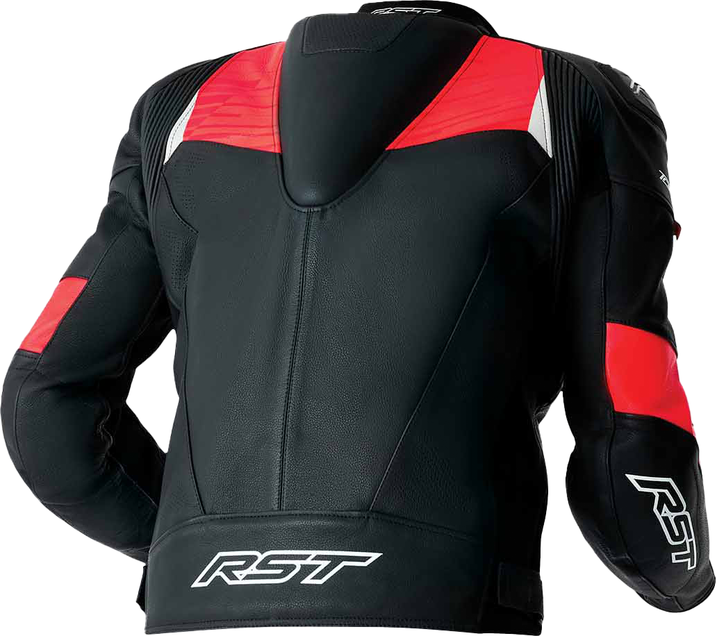 Tractech Evo D3o Jacket Blk/Flo Red Leather Sm