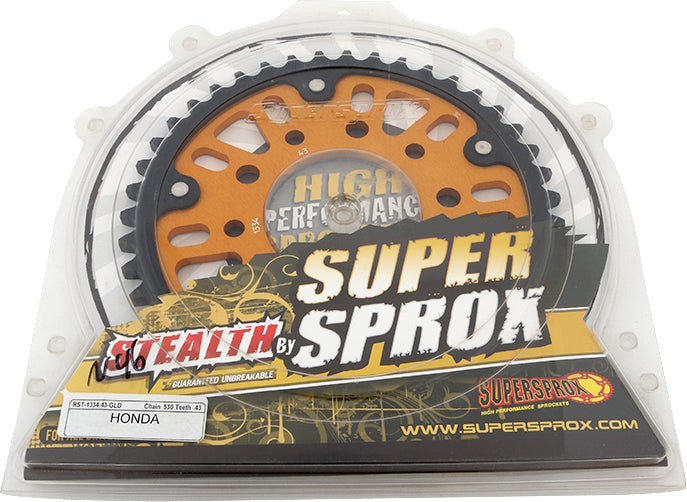 Rear Stealth Sprocket Alu/Stl 43t 530 Gld Hon/Tri