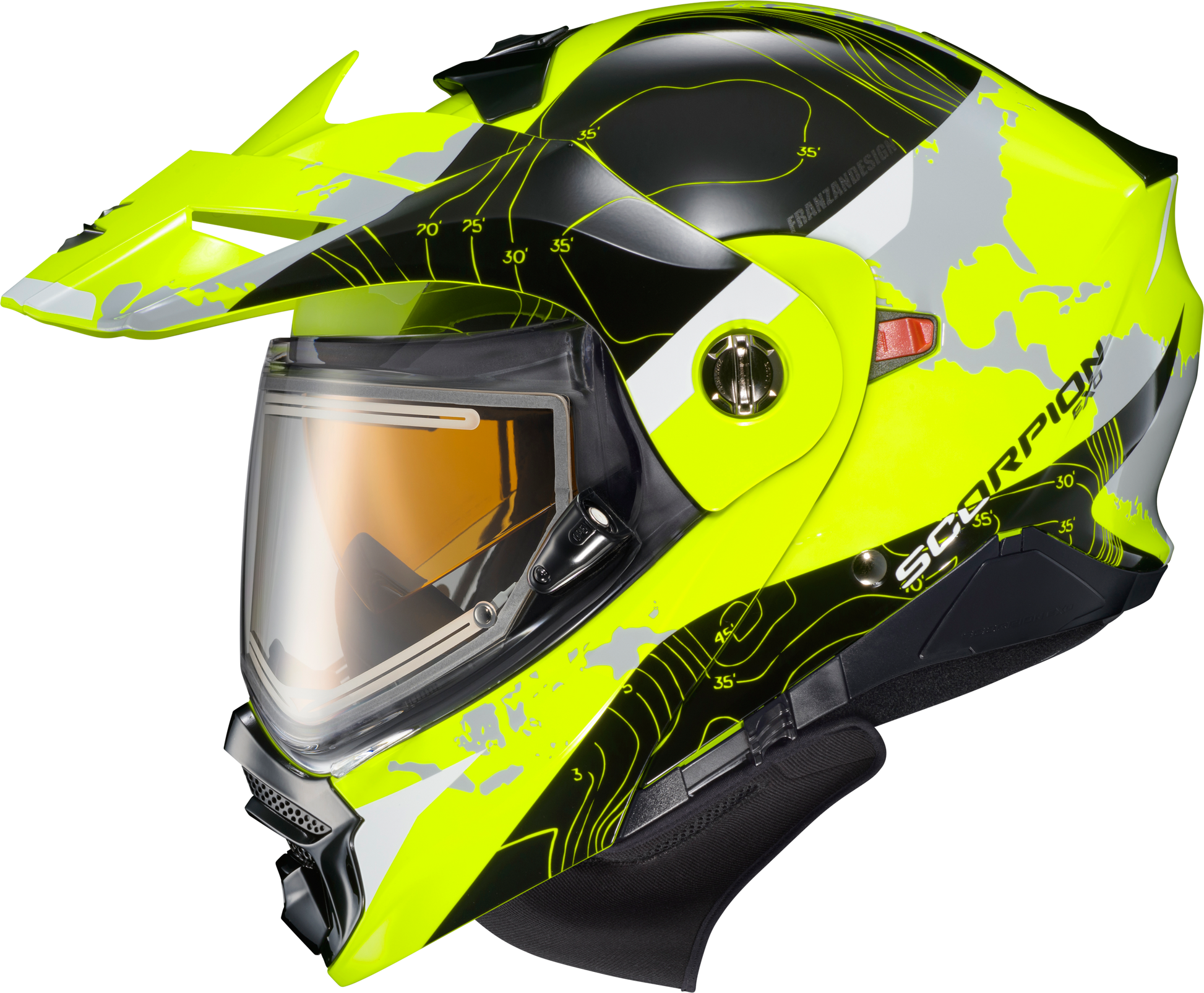 Exo At960 Cold Weather Helmet Topographic Hi Vis Lg (Electr
