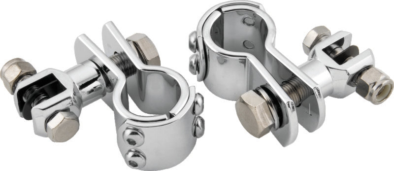 Bikers Choice Chrome Engine Guard Footpeg Mount for 1 1/4 Inch Tube. Uses Male Pegs