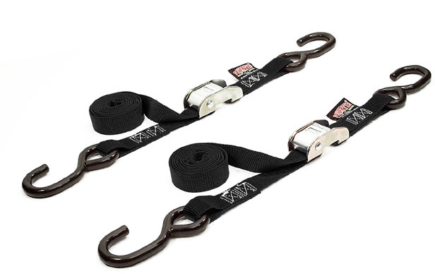 Tie Down Cam S Hook 1"X5.5' Black Pair