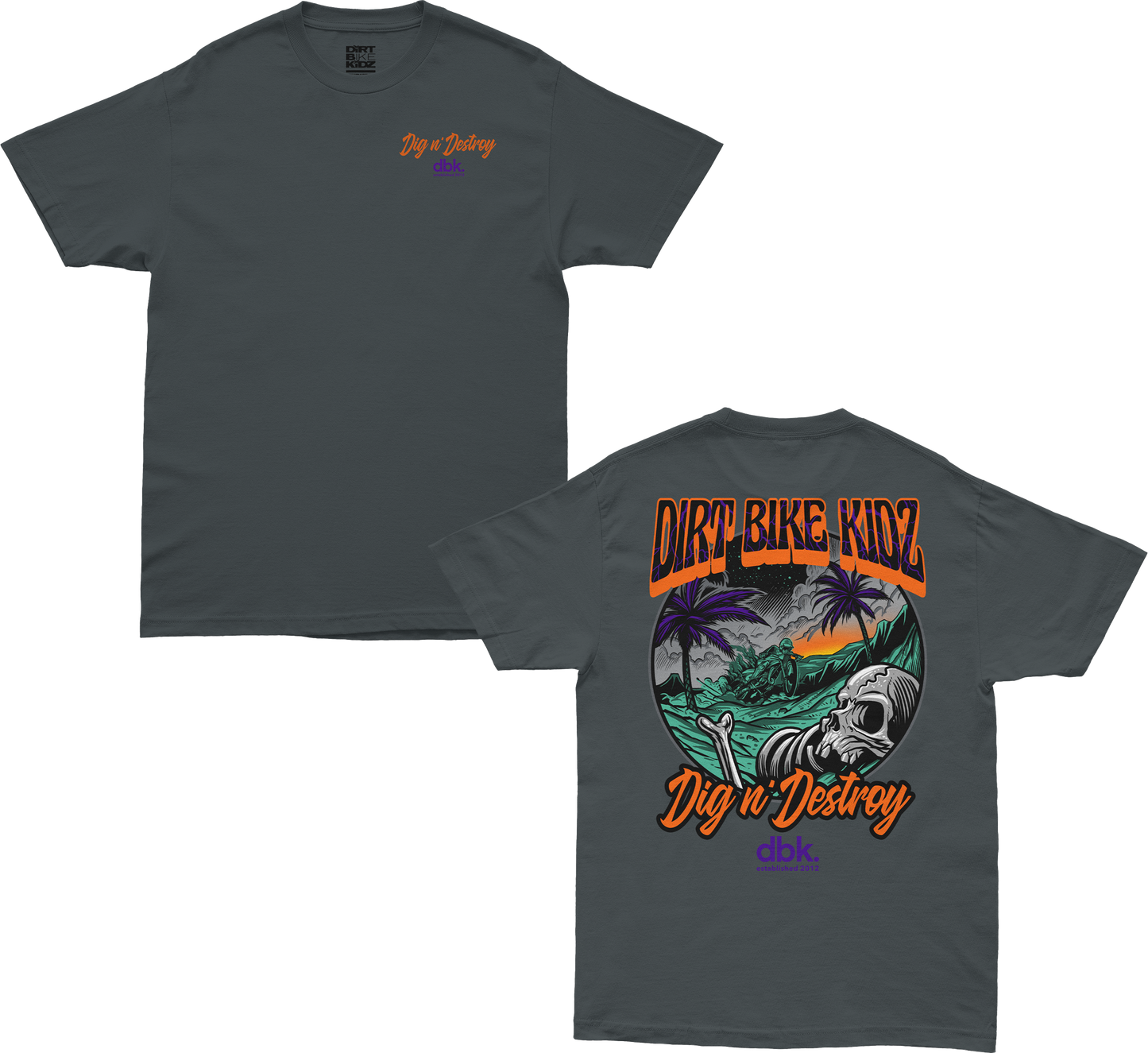 Boneyard Tee Charcoal Lg