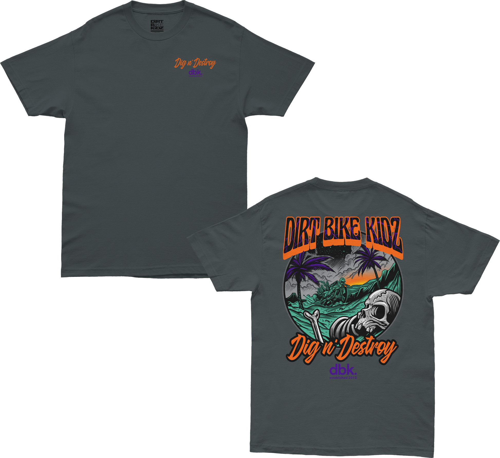 Boneyard Tee Charcoal Lg