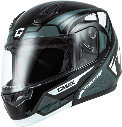 Md 04 Sector Helmet Black/Silver Lg