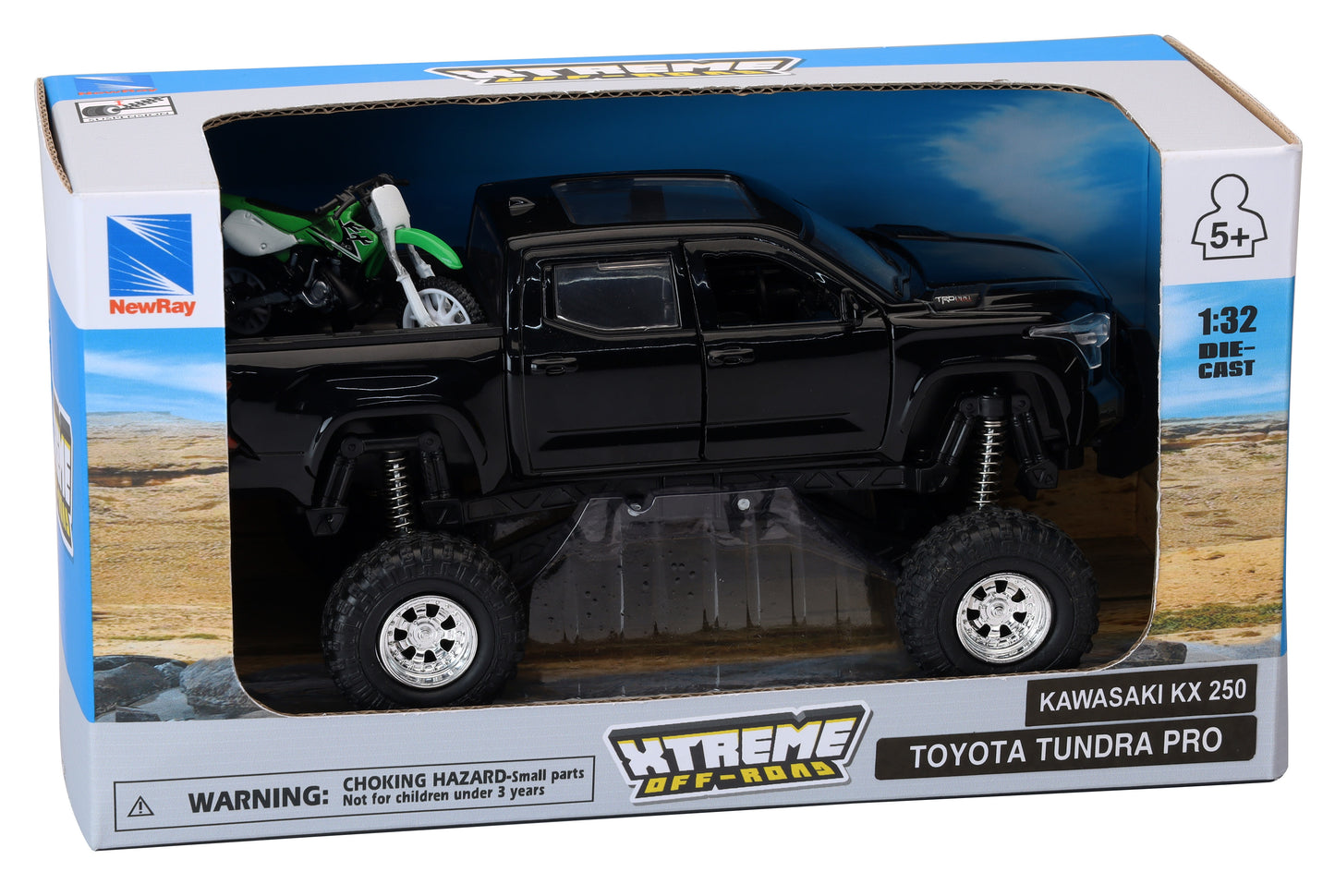 Replica 4x4 Truck/Dirt Bike Blk Tundra Kawasaki