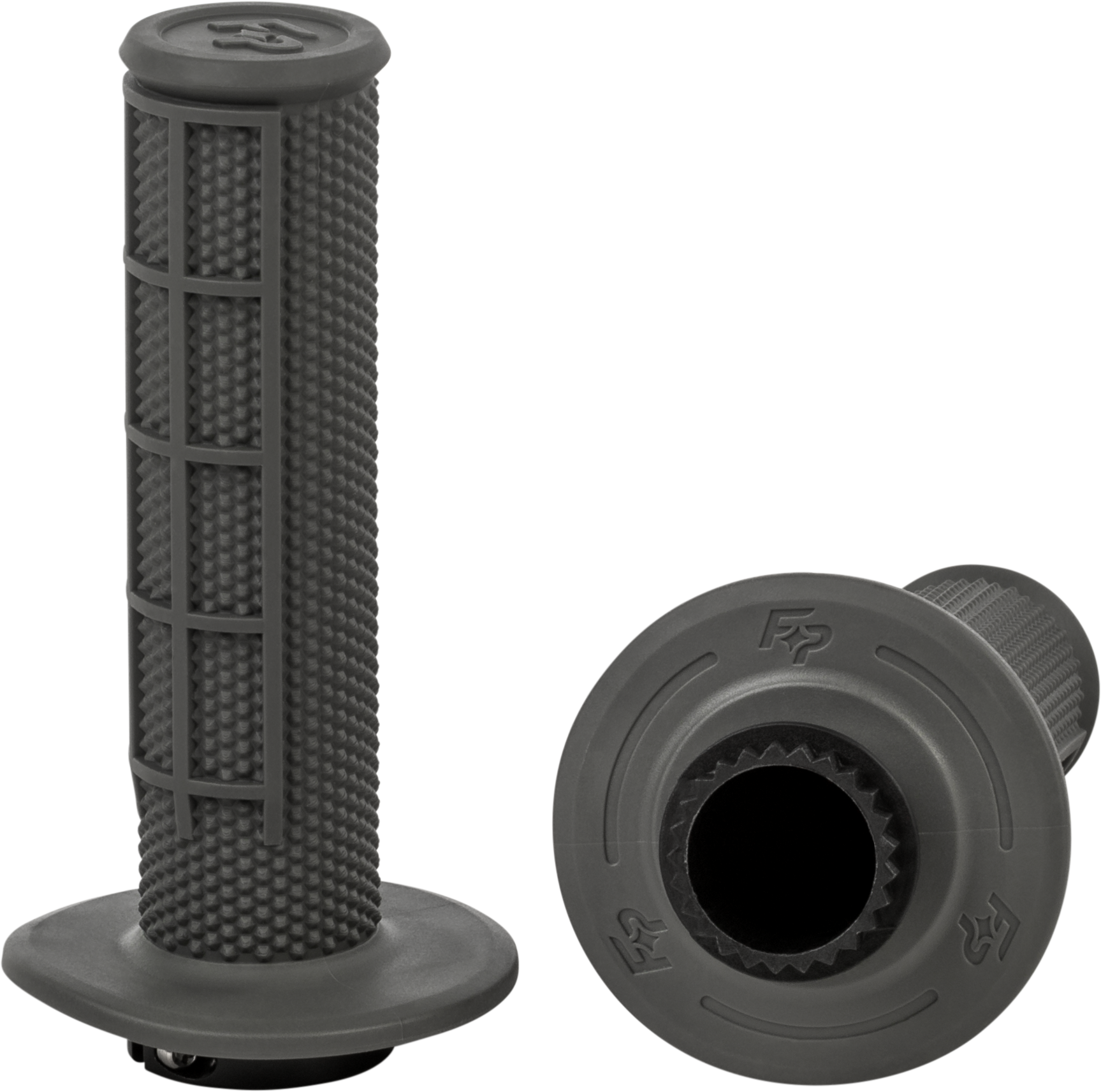 Control Mx Lock On Grips Grey Half Waffle