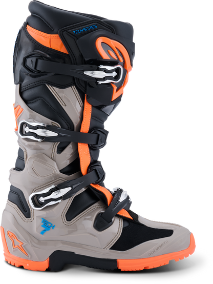 Tech 7 Enduro Blk/Warm Gry/Orange Fluo 12