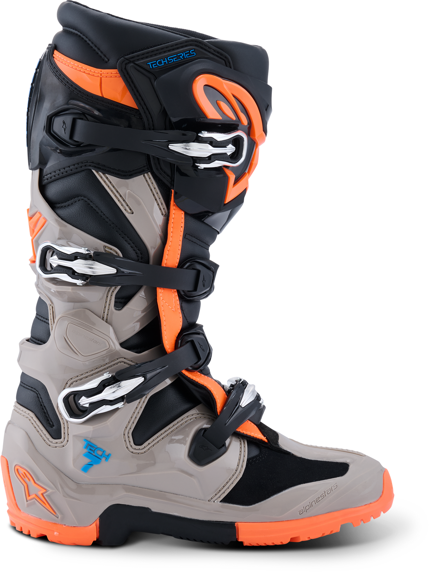 Tech 7 Enduro Blk/Warm Gry/Orange Fluo 8
