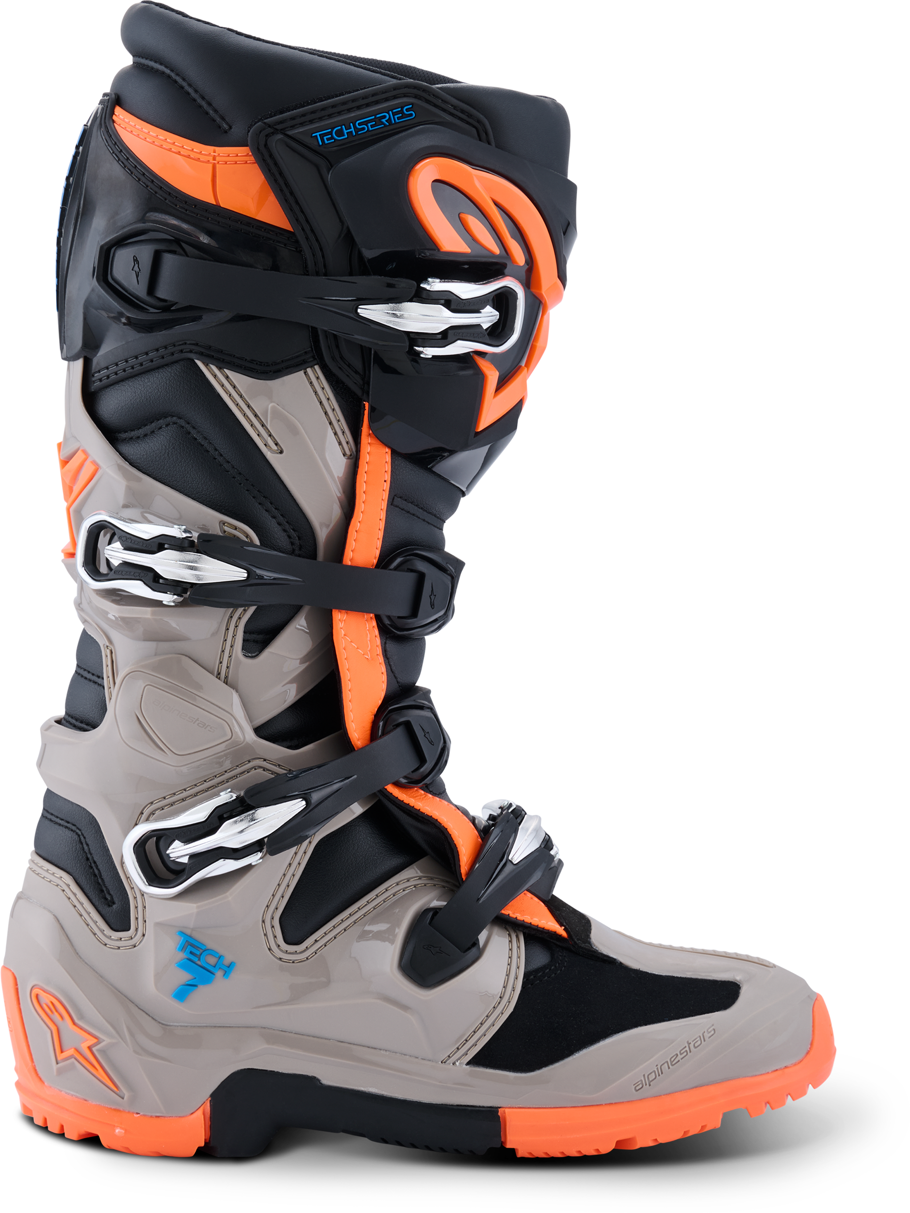 Tech 7 Enduro Blk/Warm Gry/Orange Fluo 11