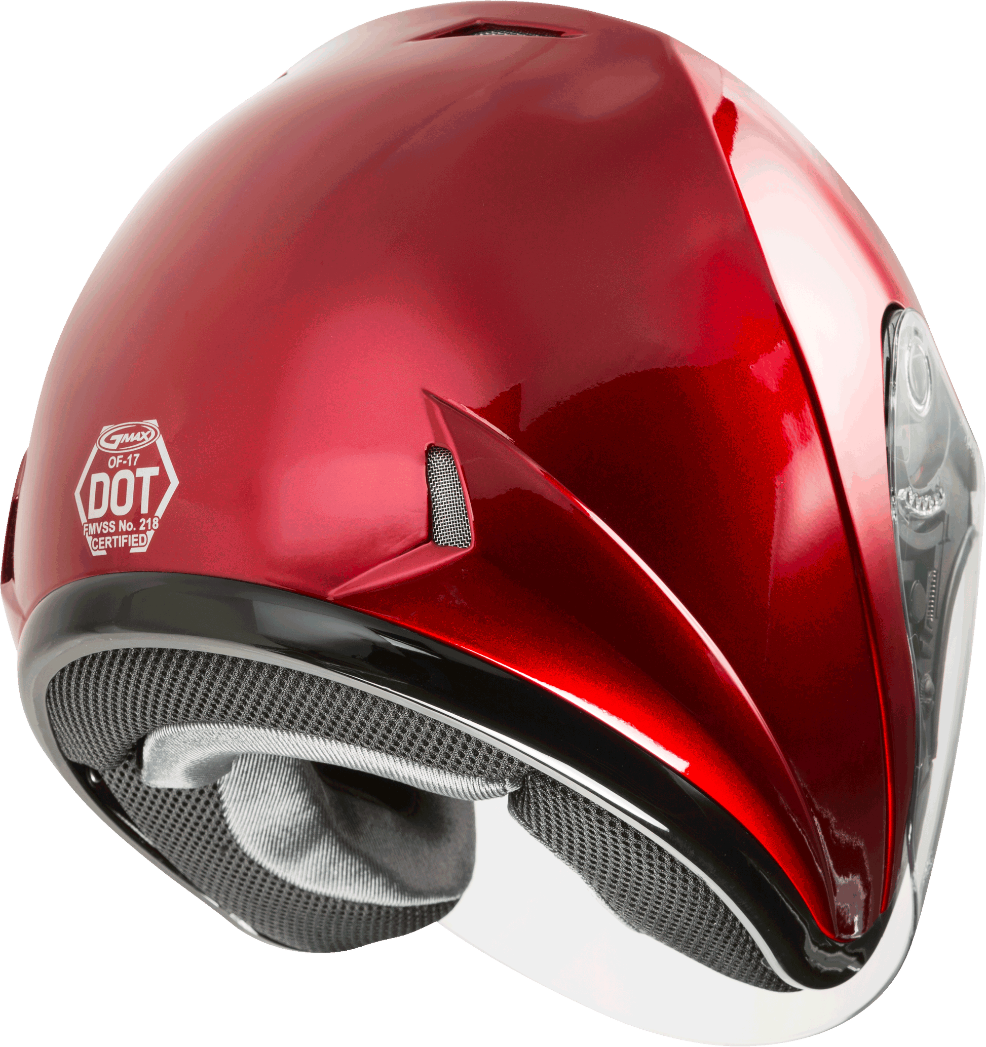 Of 17 Open Face Helmet Candy Red Xs