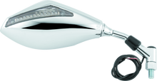 BikeMaster Universal Mirror with Integrated Turn Signals 10mm - Pair - Chrome
