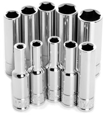 10 Pc 1/4" Sae Socket Set Deep
