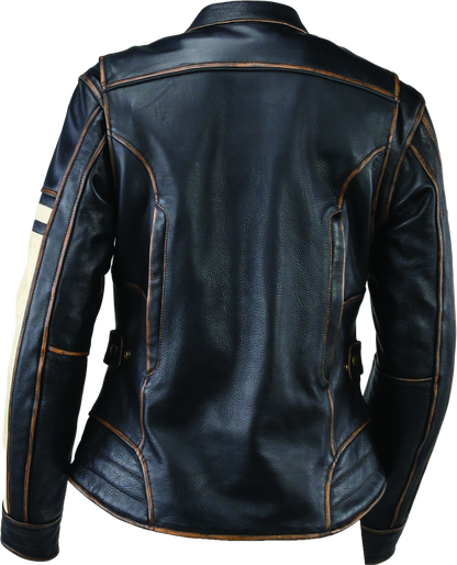 Kuryakyn Leather By River Road Dame Vintage Leather Jacket Black Womens - Small
