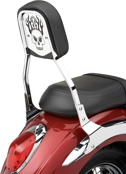 Backrest Insert Skull Chrome Fits Std