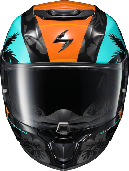 Exo R330 Full Face Helmet Tubbs Light Blue/Orange Lg