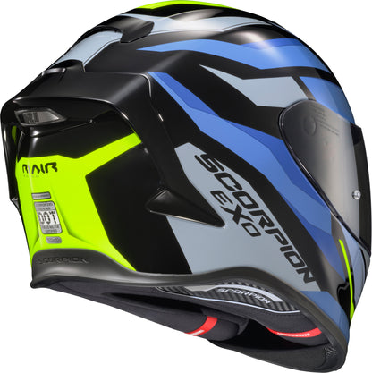 Exo R1 Air Full Face Helmet Raven Black/Blue/Hi Viz Md