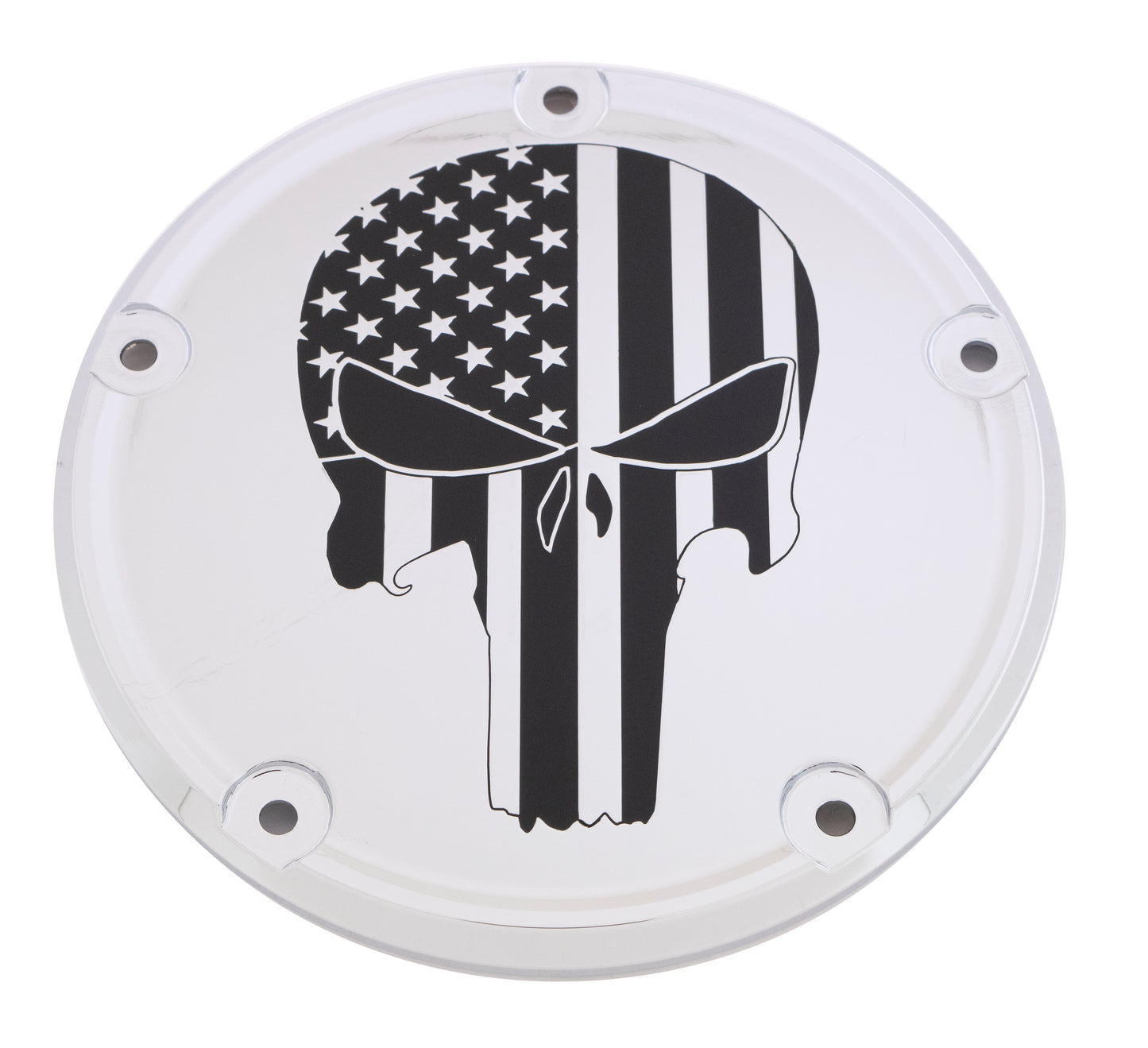 6   M8 Softail Derby Cover Punisher Chrome