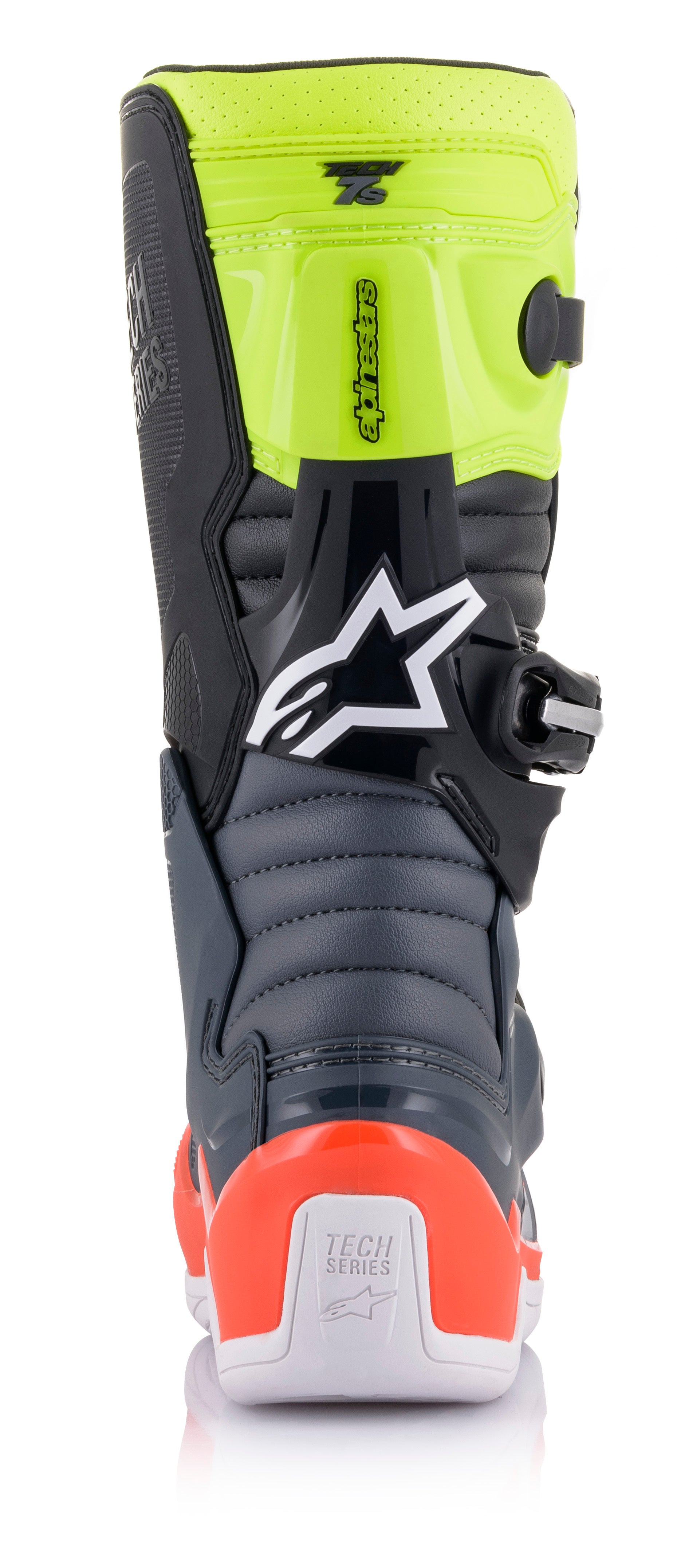 Tech 7s Boots Dark Grey/ Red Fluo/Yellow Fluo Sz 04
