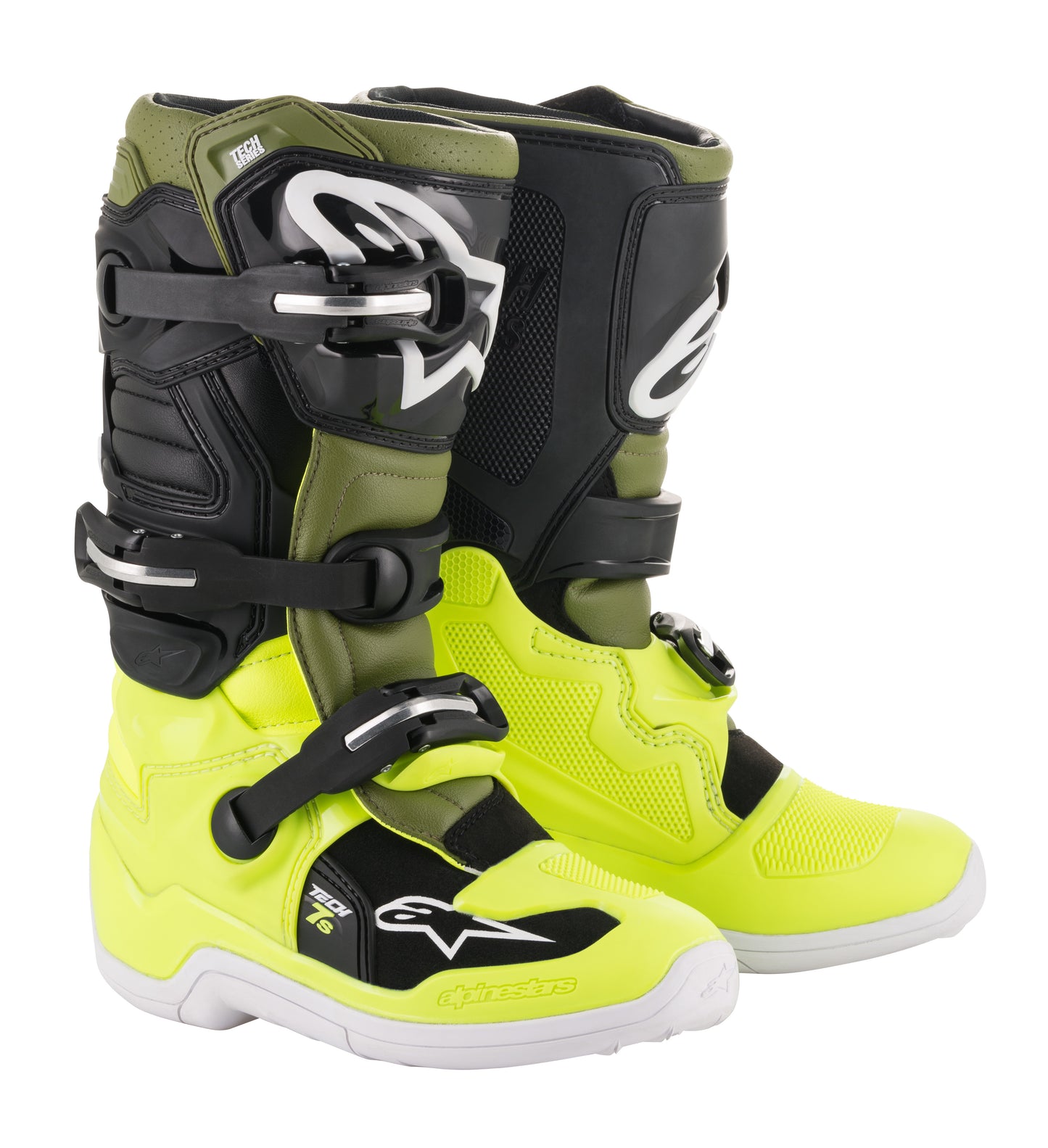 Youth Tech 7s Boots Yellow/Military/Black Sz 02