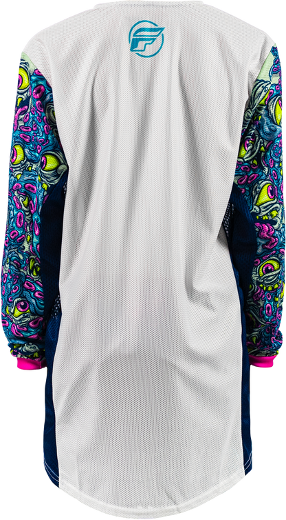 Yth Kinetic Mesh Mutant Jersey White/Blue/Multi Yxl